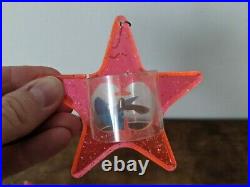 Vintage Plastic Christmas Tree Spinning Ornaments (4) STAR spinner MCM Atomic