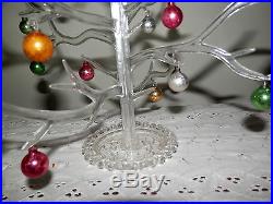 Vintage Plastic Gumdrop Tree with 27 Miniature Glass Christmas Ornaments