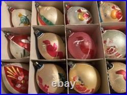 Vintage Poland Christmas Ornaments Hand Painted Hand Blown Most Rare 12 Fantasia