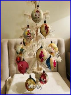 Vintage Poland Christmas Ornaments Hand Painted Hand Blown Most Rare 12 Fantasia