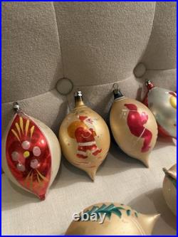 Vintage Poland Christmas Ornaments Hand Painted Hand Blown Most Rare 12 Fantasia