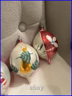 Vintage Poland Christmas Ornaments Hand Painted Hand Blown Most Rare 12 Fantasia