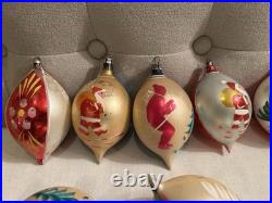 Vintage Poland Christmas Ornaments Hand Painted Hand Blown Most Rare 12 Fantasia