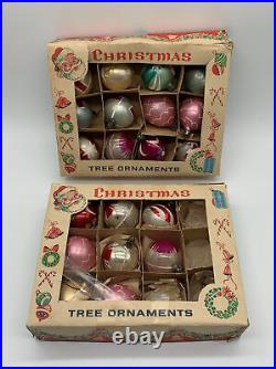 Vintage Poland Mercury Glass Christmas Tree Ornaments Lot 20 Original Boxes