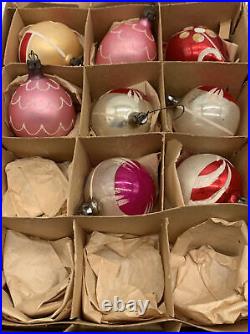 Vintage Poland Mercury Glass Christmas Tree Ornaments Lot 20 Original Boxes