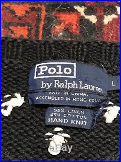 Vintage Polo Ralph Lauren Xmas Truck And Tree Hand Knot Sweater RL 92 Rare
