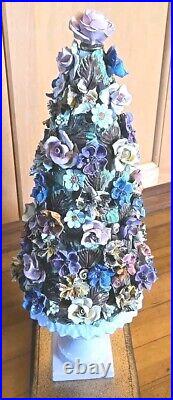 Vintage Porcelain Flower Tree. Made In Italy Christmas Tree