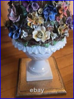 Vintage Porcelain Flower Tree. Made In Italy Christmas Tree