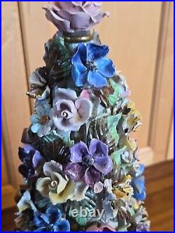 Vintage Porcelain Flower Tree. Made In Italy Christmas Tree