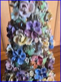 Vintage Porcelain Flower Tree. Made In Italy Christmas Tree