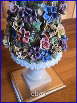 Vintage Porcelain Flower Tree. Made In Italy Christmas Tree