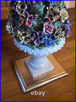 Vintage Porcelain Flower Tree. Made In Italy Christmas Tree