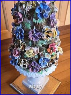 Vintage Porcelain Flower Tree. Made In Italy Christmas Tree