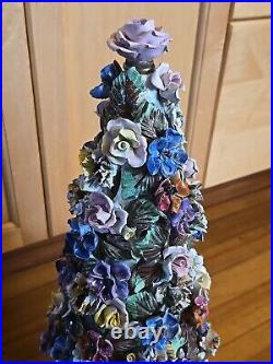 Vintage Porcelain Flower Tree. Made In Italy Christmas Tree