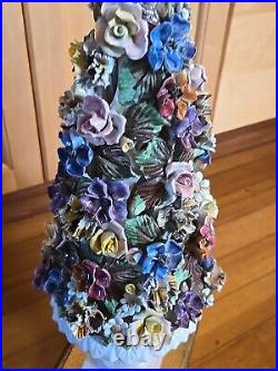 Vintage Porcelain Flower Tree. Made In Italy Christmas Tree