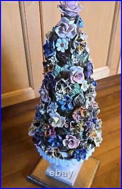 Vintage Porcelain Flower Tree. Made In Italy Christmas Tree