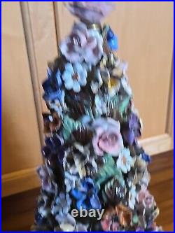 Vintage Porcelain Flower Tree. Made In Italy Christmas Tree