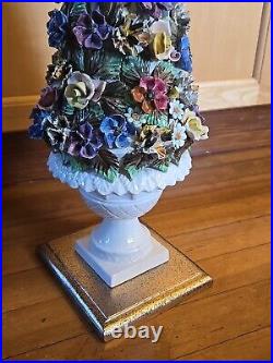 Vintage Porcelain Flower Tree. Made In Italy Christmas Tree