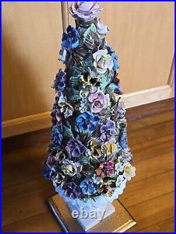 Vintage Porcelain Flower Tree. Made In Italy Christmas Tree