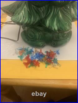 Vintage/Pre-Owned17 Atlantic Mold Ceramic Lighted Christmas Tree withBase, Birds
