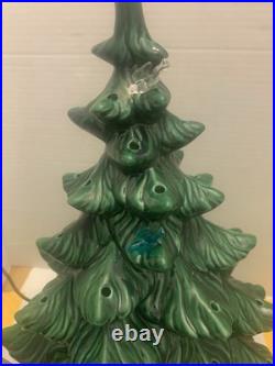 Vintage/Pre-Owned17 Atlantic Mold Ceramic Lighted Christmas Tree withBase, Birds