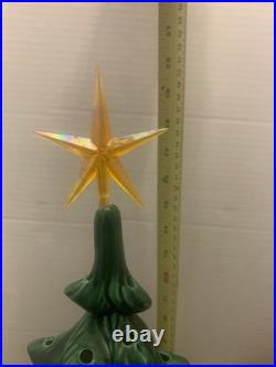 Vintage/Pre-Owned17 Atlantic Mold Ceramic Lighted Christmas Tree withBase, Birds