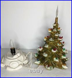 Vintage Ps 1971 Lighted 16 Ceramic Christmas Tree With Snow Read