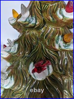 Vintage Ps 1971 Lighted 16 Ceramic Christmas Tree With Snow Read