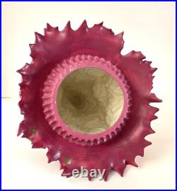 Vintage RARE Ceramic Pink Purple Holly Leaf Christmas Tree Atlantic Mold 16 x 17