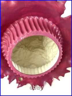 Vintage RARE Ceramic Pink Purple Holly Leaf Christmas Tree Atlantic Mold 16 x 17