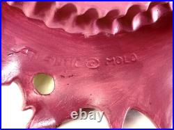 Vintage RARE Ceramic Pink Purple Holly Leaf Christmas Tree Atlantic Mold 16 x 17