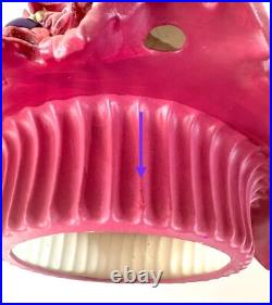 Vintage RARE Ceramic Pink Purple Holly Leaf Christmas Tree Atlantic Mold 16 x 17