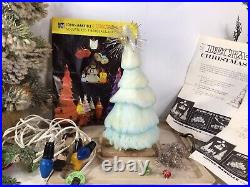 Vintage RARE Johns-Manville DECRAGLO Christmas Tree Box withLights & Papers