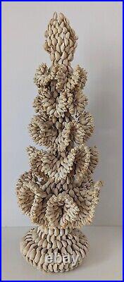 Vintage RARE Large Seashell Christmas Tree Made in Philippines TWO FEET TALL