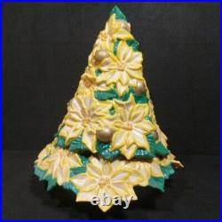 Vintage Rare Atlantic Mold Ceramic Yellow Poinsettia Christmas Tree