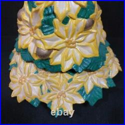 Vintage Rare Atlantic Mold Ceramic Yellow Poinsettia Christmas Tree