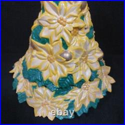 Vintage Rare Atlantic Mold Ceramic Yellow Poinsettia Christmas Tree