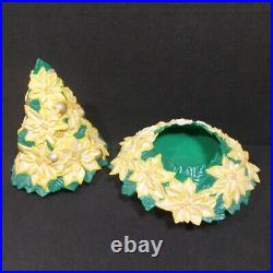 Vintage Rare Atlantic Mold Ceramic Yellow Poinsettia Christmas Tree