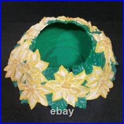 Vintage Rare Atlantic Mold Ceramic Yellow Poinsettia Christmas Tree