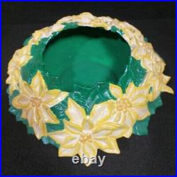 Vintage Rare Atlantic Mold Ceramic Yellow Poinsettia Christmas Tree