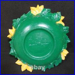 Vintage Rare Atlantic Mold Ceramic Yellow Poinsettia Christmas Tree