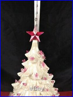 Vintage Rare Large 24 White Opalescent 2 Piece Ceramic Lighted Christmas Tree