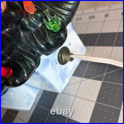 Vintage Rare Nativity Ceramic Christmas Tree Lighted Snow Base