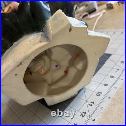 Vintage Rare Nativity Ceramic Christmas Tree Lighted Snow Base