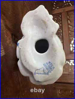 Vintage Rare Snow Maiden DULEVO Porcelain USSR Blonde 6 inch Blue Christmas Tree