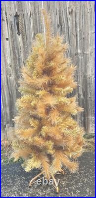 Vintage Retro Bottle Brush  Christmas Tree Pink & Gold 4 ft. Tall