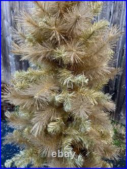 Vintage Retro Bottle Brush  Christmas Tree Pink & Gold 4 ft. Tall