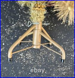 Vintage Retro Bottle Brush  Christmas Tree Pink & Gold 4 ft. Tall