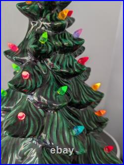 Vintage Retro MCM 70s Atlantic Ceramic Lighted Holiday Christmas Tree And Base Vintage Retro MCM 70s Atlantic Ceramic Lighted Holiday Christmas Tree And Base