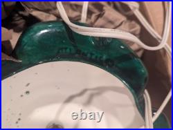 Vintage Retro MCM 70s Atlantic Ceramic Lighted Holiday Christmas Tree And Base